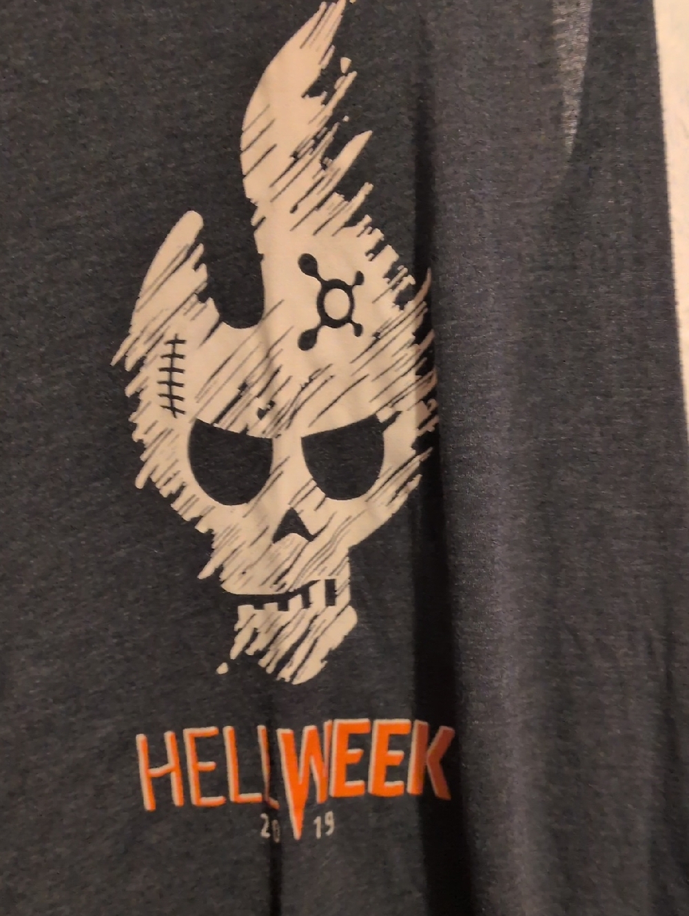 Orangetheory Dark Gray Tank Top with White Skull & Orange "HELLWEEK" Text